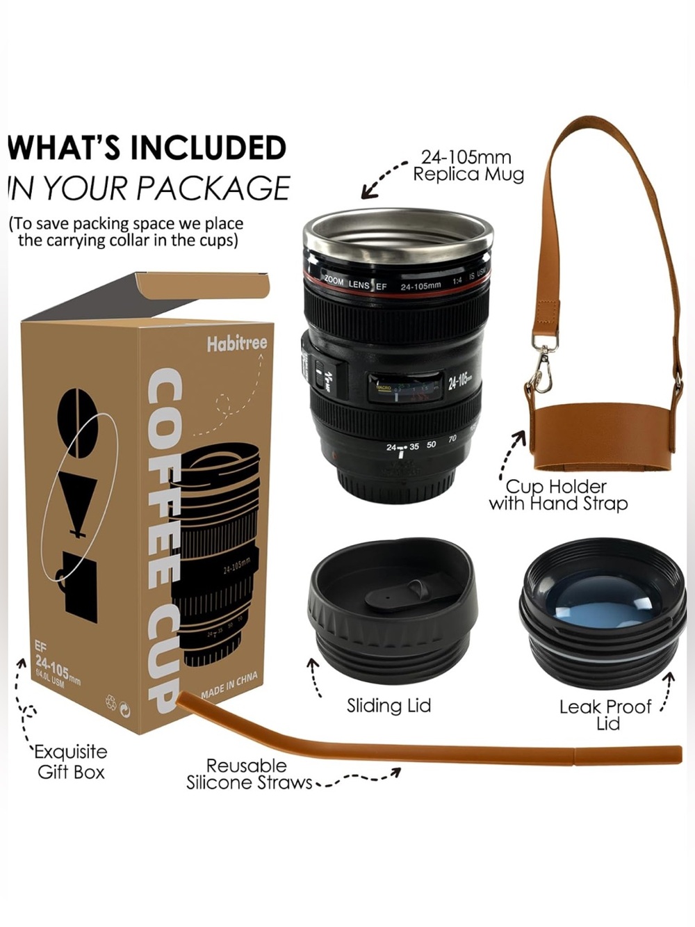 Camera Lens Coffee Mug / Tumbler – Brand New Without Box 📸☕️